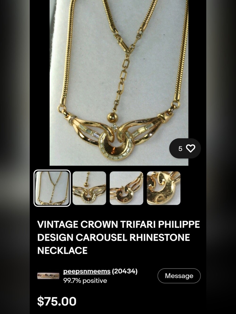 1950s Crown Trifari Alfred Phillipe Carousel Choker Necklace - Picture 7 of 7